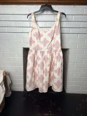 Blithe New York Geometric Floral Print A-Line Sleeveless Dress Size 8